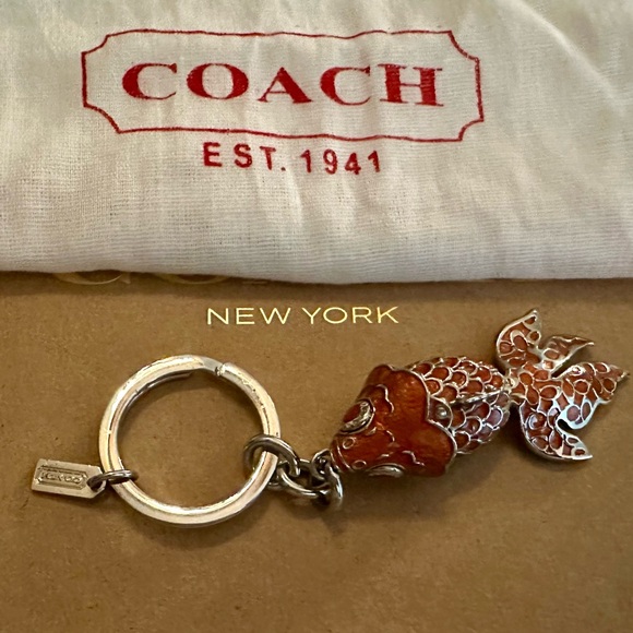 Coach Limited Edition 3D Movable Coral Metal Koi Fish Keychain Fob Bag Charm - Picture 3 of 16